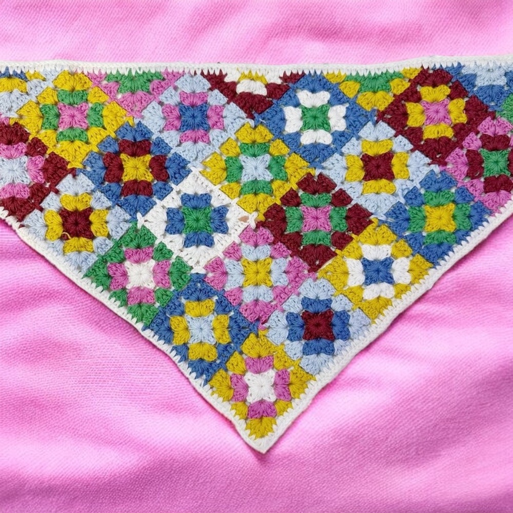 Unbranded Crochet Granny Square Boho Cottagecore Headband Hair Scarf